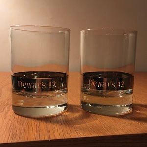 Pair of Vintage Collectable Dewer’s 12 whisky glasses
